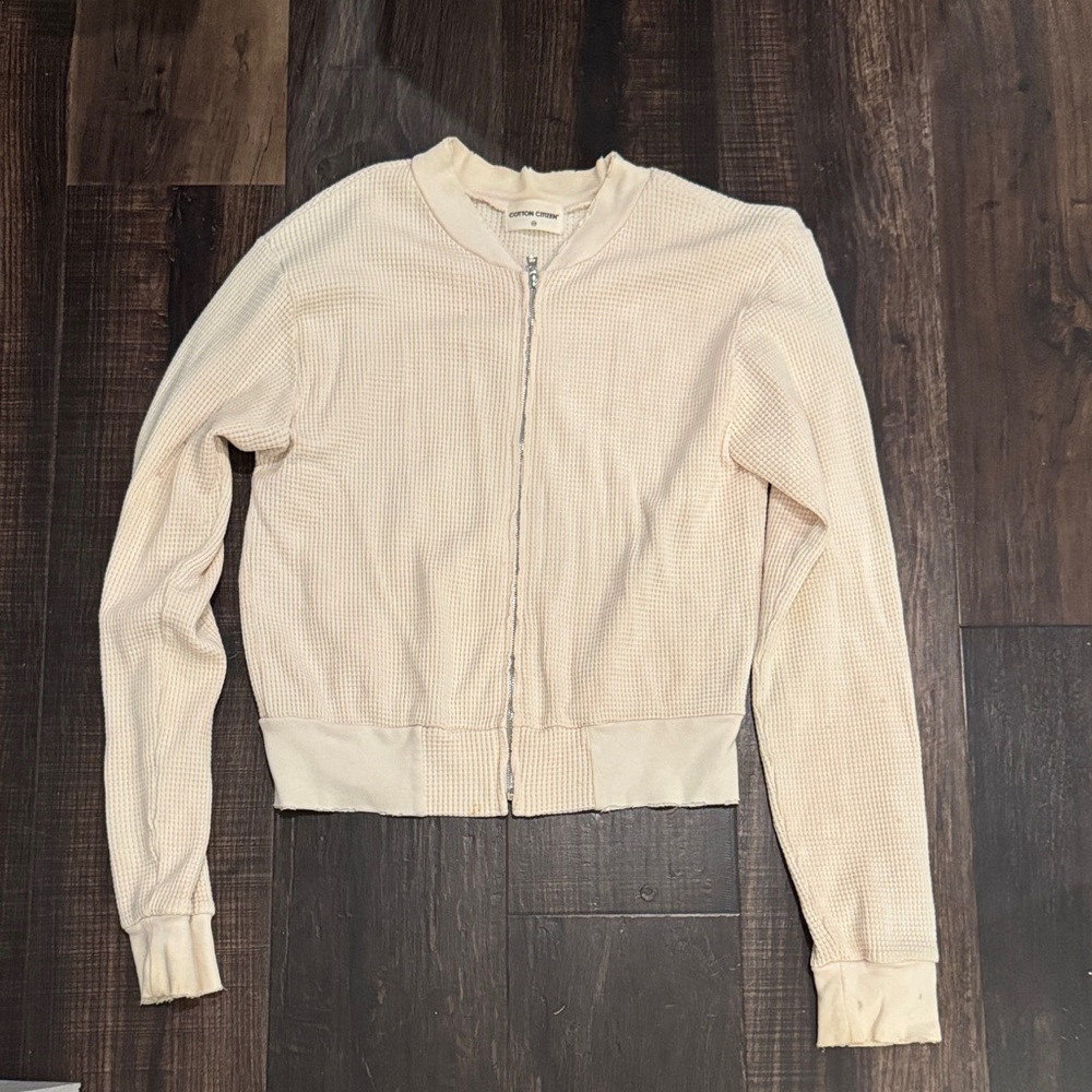 Cotton Citizen Cream Bomber Jacket